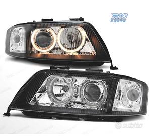 FARI AUDI A6 99-01 XENON OCCHI ANGEL LED FONDO NER