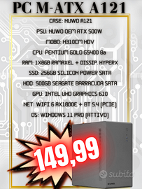 A121|500W|H310|G5400|8GB|756GB|WiFi 6|W11PRO