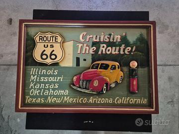 Targa vintage legno Route 66