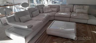 DIVANO ANGOLARE CHATEAU D AX PELLE BIANCO