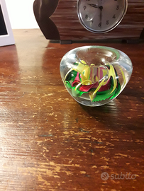 Fermacarte candeliere in vetro pressato