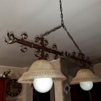 Lampadario ferro battuto