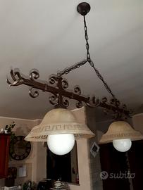 Lampadario ferro battuto