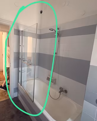 Box doccia per vasca in vetro con 3 mensole 