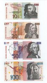 SLOVENIA - SERIE BANCONOTE   USATE  1992 / 97