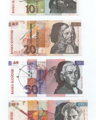 SLOVENIA - SERIE BANCONOTE   USATE  1992 / 97