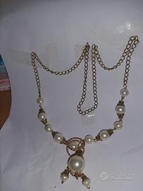 Collana con catena e perle
