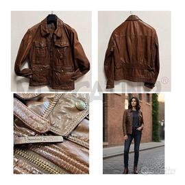GIACCA D PELLE MASSIMO DUTTI MARRONE CUOIO