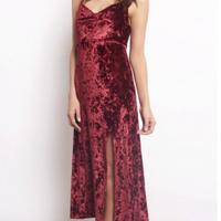 Vestito ciniglia rosso bordeaux