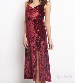 Vestito ciniglia rosso bordeaux