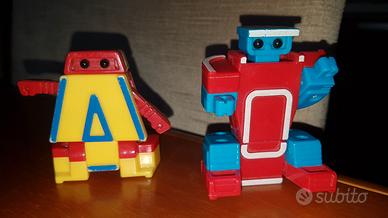 Set lettere robot trasformabili. giochi bambini