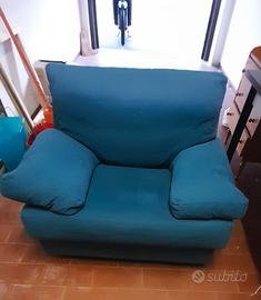 Divano poltrona verde petrolio