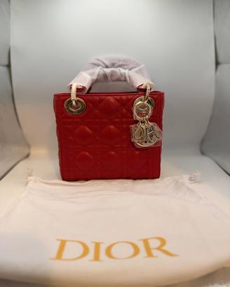 Borsetta dior, lady dior rossa, completa di access