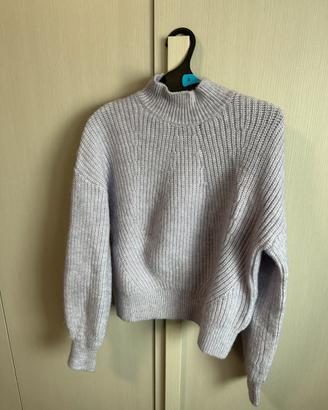 Maglione lilla collo alto