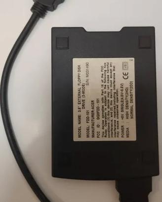 Lettore Floppy Disk Esterno 3.5" Acer FDD-101