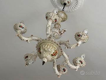 Lampadario Capodimonte Vintage