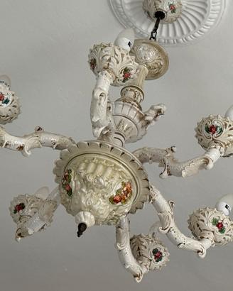 Lampadario Capodimonte Vintage