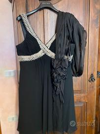 Abito da cerimonia con strass e copri spalle