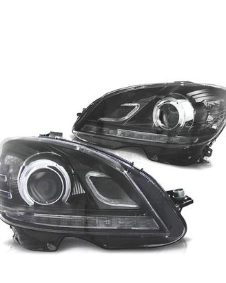 FARI MERCEDES CLASSE C W204 07-11 FONDO NERO LUCE 