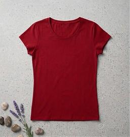T-Shirt rossa fit femminile casual taglia S