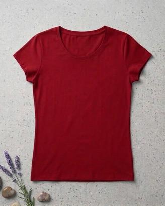 T-Shirt rossa fit femminile casual taglia S