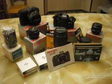 Reflex Pentax Super A + obiettivi e accessori