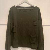 Pullover verde marca Taviani taglia forte 46