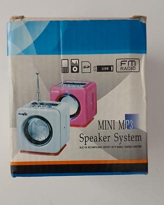 Mini Speaker MP3 FM Radio USB SD portatile