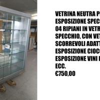 VETRINA NEUTRA PER ESPOSIZIONE SPECCHIATA
