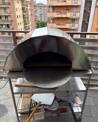 Forno per 2 pizze con carrello