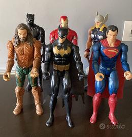 LOTTO 6 ACTION FIGURE SUPEREROI MARVEL DC 30cm