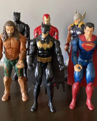 LOTTO 6 ACTION FIGURE SUPEREROI MARVEL DC 30cm