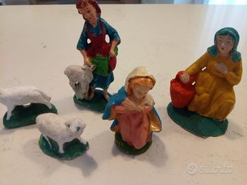 Statuine presepe vintage in gesso anni '30