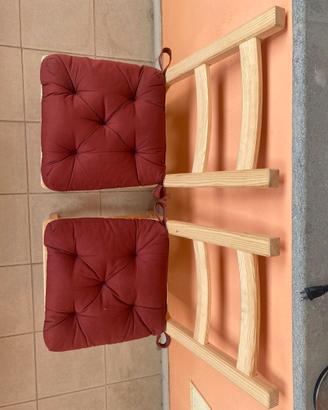 Sedie legno ikea con cuscino