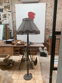 Lampada in legno nero anni 50