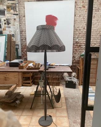 Lampada in legno nero anni 50