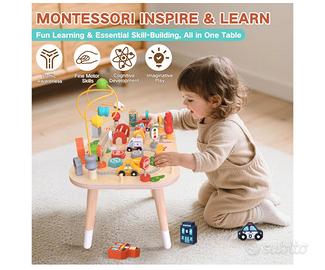 gioco montessori tavolo legno macchinine