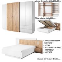 CAMERA MATRIMONIALE ARMADIO LETTO RETE CONTENITORE