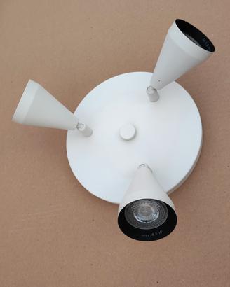 applique plafoniera 3 luci led orientabile
