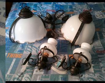 lampadario in ferro battuto