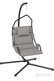 Poltrona sospesa da Giardino con cuscino Grigio 