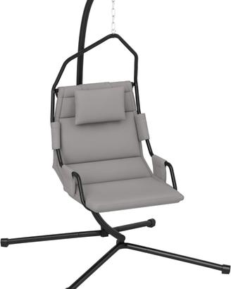 Poltrona sospesa con cuscino Grigio acciaio