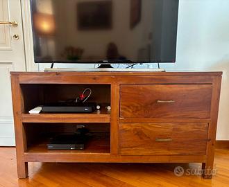 Mobile porta TV indonesiano in mogano chiaro