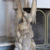 Statua Aquila Reale scolpita in legno di Tiglio