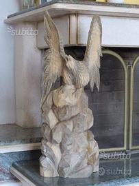 Statua Aquila Reale scolpita in legno di Tiglio