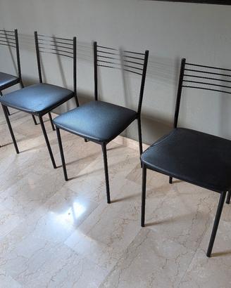 4 sedie da pranzo total black in stile moderno