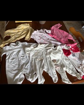 Lotto set tutine neonata mezziempi