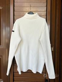 Maglione RRD bianco a costine dolcevita XL 52