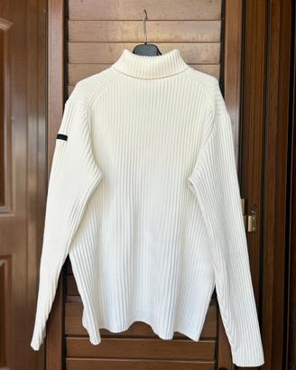 Maglione RRD bianco a costine dolcevita XL 52