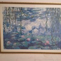 Quadro Claude Monet - Ninfee con Cornice Dorata Cl